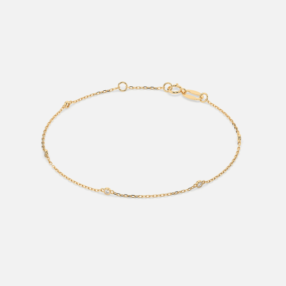 Złota bransoletka z diamentami 0.07 ct - próba 585