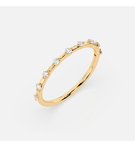Złoty pierścionek z diamentami 0.18 ct - próba 585 Złoty pierścionek z diamentami 0.18 ct - próba 585
