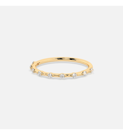 Złoty pierścionek z diamentami 0.18 ct - próba 585 Złoty pierścionek z diamentami 0.18 ct - próba 585
