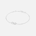Bransoletka z białego złota z zawieszką Znak Nieskończoności z diamentami 0.05 ct - próba 585 Bransoletka z białego złota z zawieszką Znak Nieskończoności z diamentami 0.05 ct - próba 585