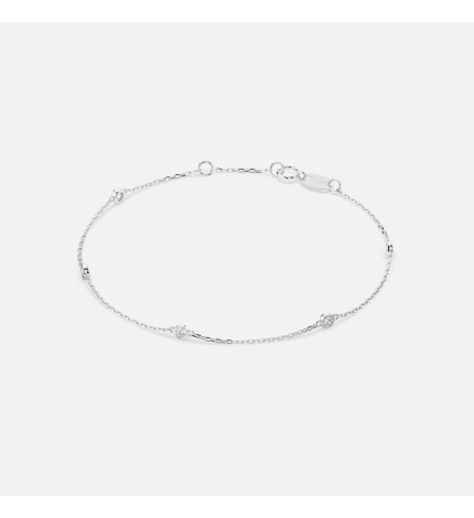 Bransoletka z białego złota z diamentami 0.14 ct - próba 585 Bransoletka z białego złota z diamentami 0.14 ct - próba 585