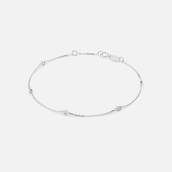 Bransoletka z białego złota z diamentami 0.14 ct - próba 585