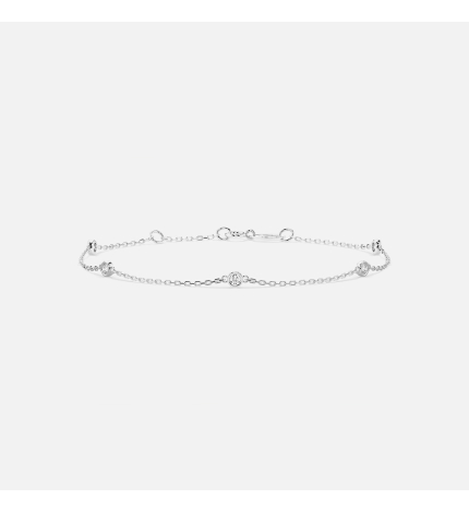 Bransoletka z białego złota z diamentami 0.14 ct - próba 585 Bransoletka z białego złota z diamentami 0.14 ct - próba 585