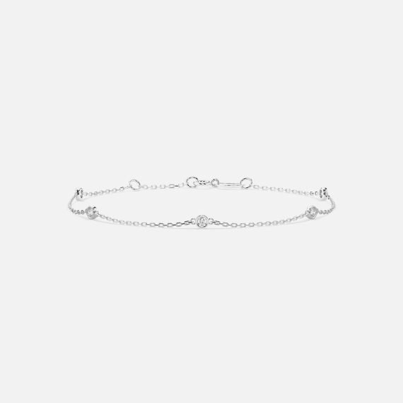 Bransoletka z białego złota z diamentami 0.14 ct - próba 585 Bransoletka z białego złota z diamentami 0.14 ct - próba 585