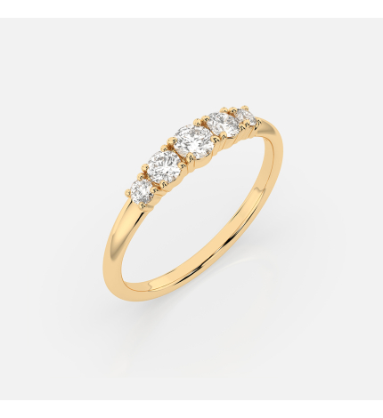 Pierścionek z żółtego złota z diamentami 0.42 ct - próba 585 Pierścionek z żółtego złota z diamentami 0.42 ct - próba 585