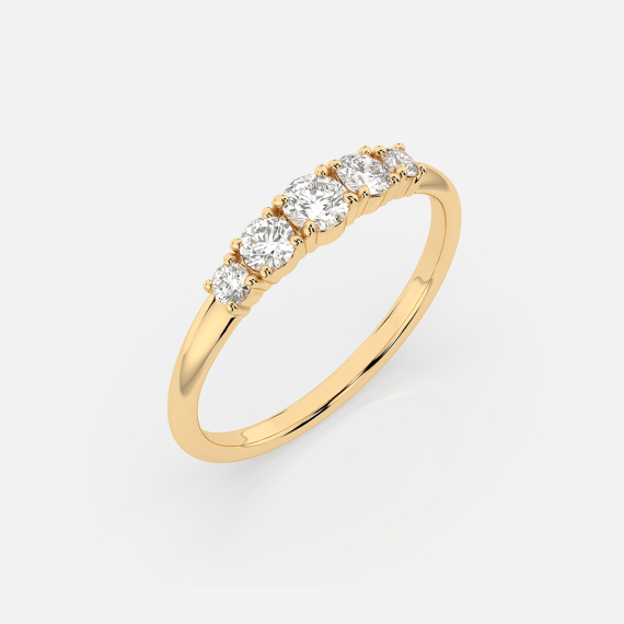 Pierścionek z żółtego złota z diamentami 0.42 ct - próba 585