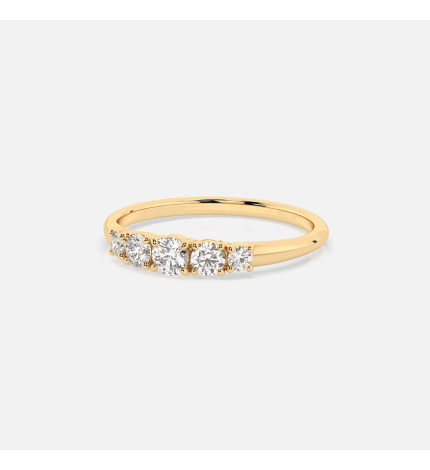 Pierścionek z żółtego złota z diamentami 0.42 ct - próba 585 Pierścionek z żółtego złota z diamentami 0.42 ct - próba 585