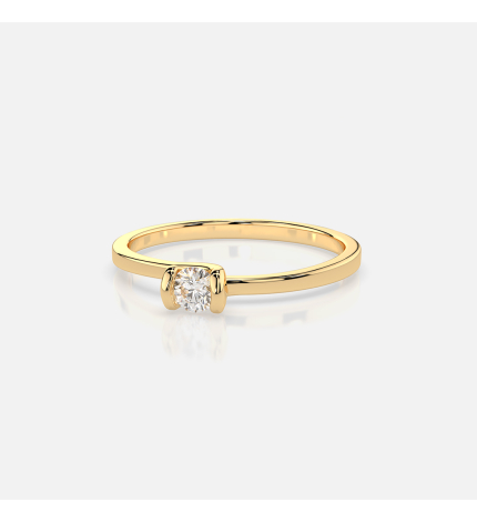 Złoty pierścionek z diamentem 0.06 ct - próba 585 Złoty pierścionek z diamentem 0.06 ct - próba 585