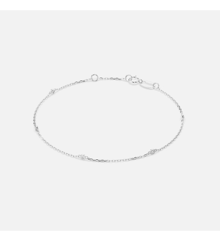 Bransoletka z białego złota z diamentami 0.07 ct - próba 585 Bransoletka z białego złota z diamentami 0.07 ct - próba 585