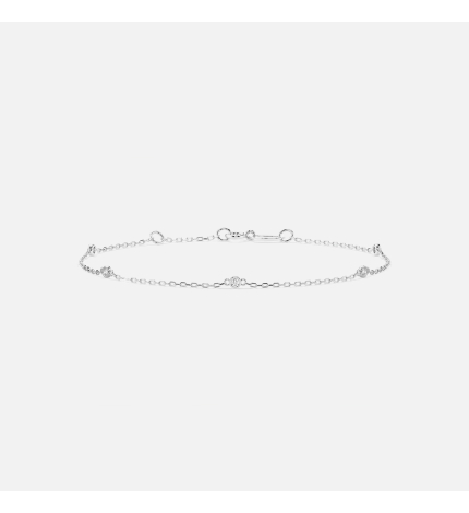 Bransoletka z białego złota z diamentami 0.07 ct - próba 585 Bransoletka z białego złota z diamentami 0.07 ct - próba 585