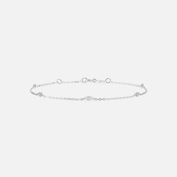 Bransoletka z białego złota z diamentami 0.07 ct - próba 585 Bransoletka z białego złota z diamentami 0.07 ct - próba 585
