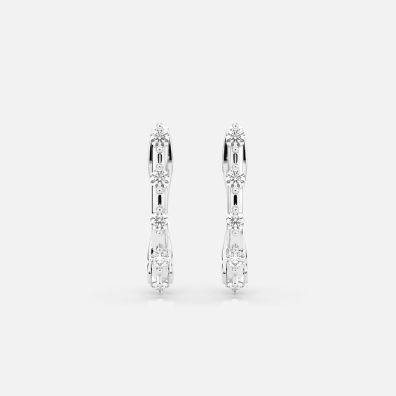 Kolczyki z białego złota z diamentami 0.2 ct - próba 585 Kolczyki z białego złota z diamentami 0.2 ct - próba 585
