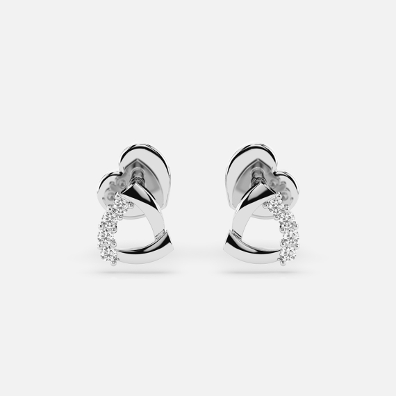 Kolczyki z białego złota z diamentami 0.05 ct - próba 585 Kolczyki z białego złota z diamentami 0.05 ct - próba 585