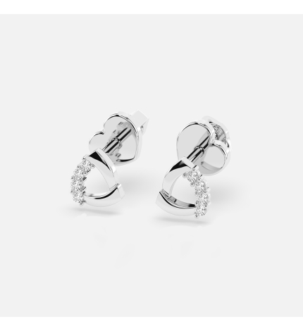 Kolczyki z białego złota z diamentami 0.05 ct - próba 585 Kolczyki z białego złota z diamentami 0.05 ct - próba 585