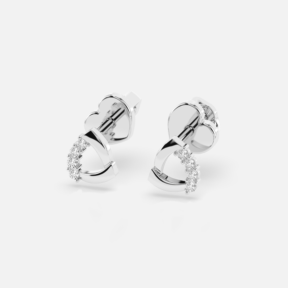 Kolczyki z białego złota z diamentami 0.05 ct - próba 585