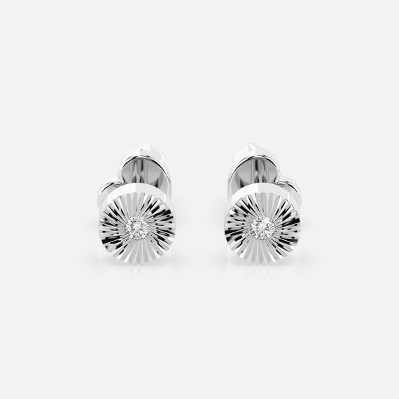 Kolczyki okrągłe z białego złota z diamentami 0.04 ct - próba 585 Kolczyki okrągłe z białego złota z diamentami 0.04 ct - próba 585