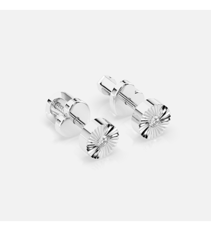 Kolczyki okrągłe z białego złota z diamentami 0.04 ct - próba 585 Kolczyki okrągłe z białego złota z diamentami 0.04 ct - próba 585