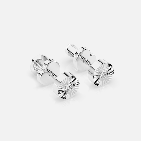 Kolczyki okrągłe z białego złota z diamentami 0.04 ct - próba 585 Kolczyki okrągłe z białego złota z diamentami 0.04 ct - próba 585