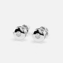 Kolczyki z białego złota okrągłe z diamentami 0.08 ct - próba 585 Kolczyki z białego złota okrągłe z diamentami 0.08 ct - próba 585