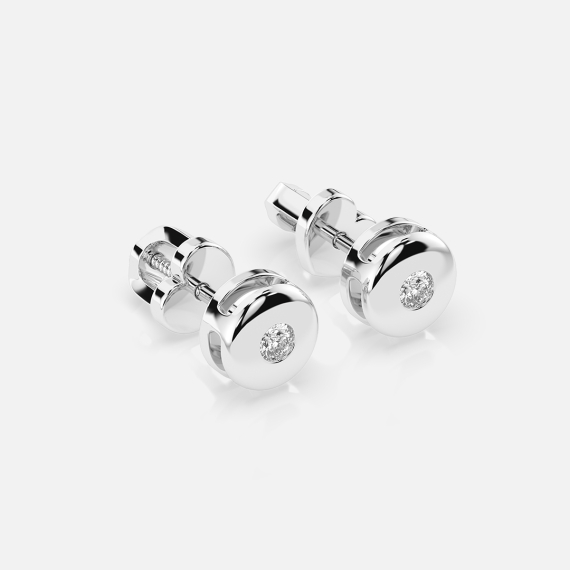Kolczyki z białego złota okrągłe z diamentami 0.08 ct - próba 585 Kolczyki z białego złota okrągłe z diamentami 0.08 ct - próba 585