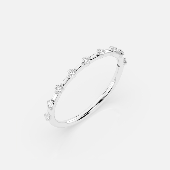 Pierścionek z białego złota z diamentami 0.18 ct - próba 585