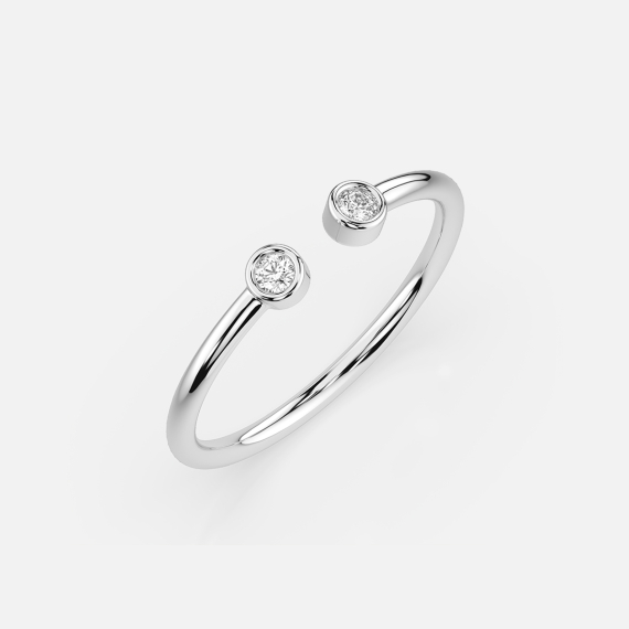 Pierścionek z białego złota z diamentami 0.04 ct - próba 585