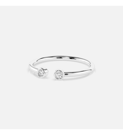 Pierścionek z białego złota z diamentami 0.04 ct - próba 585 Pierścionek z białego złota z diamentami 0.04 ct - próba 585