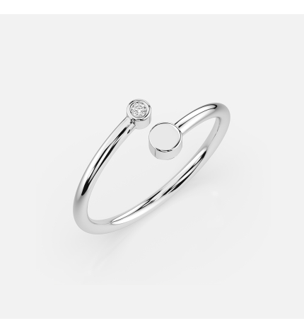 Pierścionek z białego złota z diamentem 0.02 ct - próba 585 Pierścionek z białego złota z diamentem 0.02 ct - próba 585