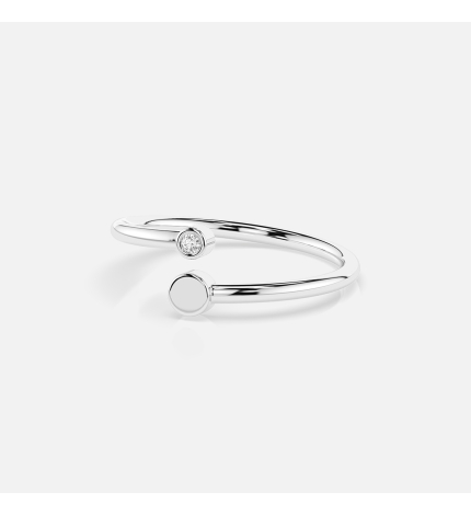 Pierścionek z białego złota z diamentem 0.02 ct - próba 585 Pierścionek z białego złota z diamentem 0.02 ct - próba 585