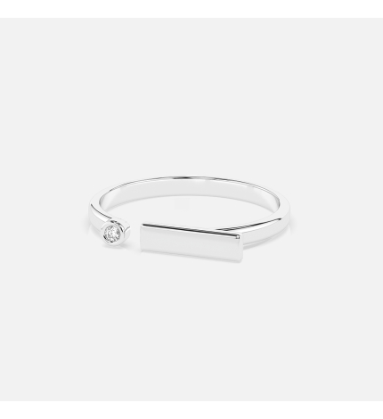 Pierścionek z białego złota z diamentem 0.02 ct - próba 585 Pierścionek z białego złota z diamentem 0.02 ct - próba 585