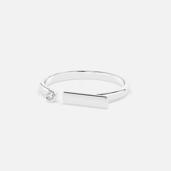 Pierścionek z białego złota z diamentem 0.02 ct - próba 585 Pierścionek z białego złota z diamentem 0.02 ct - próba 585