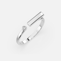 Pierścionek z białego złota z diamentem 0.02 ct - próba 585 Pierścionek z białego złota z diamentem 0.02 ct - próba 585