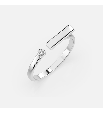 Pierścionek z białego złota z diamentem 0.02 ct - próba 585 Pierścionek z białego złota z diamentem 0.02 ct - próba 585