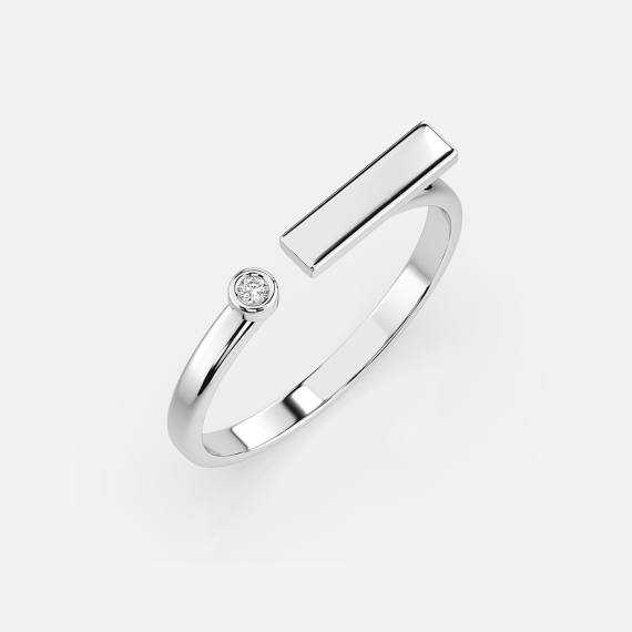 Pierścionek z białego złota z diamentem 0.02 ct - próba 585