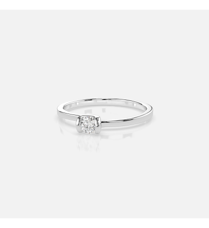 Pierścionek z białego złota z diamentem 0.06 ct - próba 585 Pierścionek z białego złota z diamentem 0.06 ct - próba 585