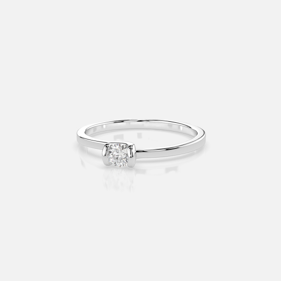 Pierścionek z białego złota z diamentem 0.06 ct - próba 585 Pierścionek z białego złota z diamentem 0.06 ct - próba 585