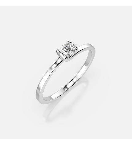 Pierścionek z białego złota z diamentem 0.06 ct - próba 585 Pierścionek z białego złota z diamentem 0.06 ct - próba 585