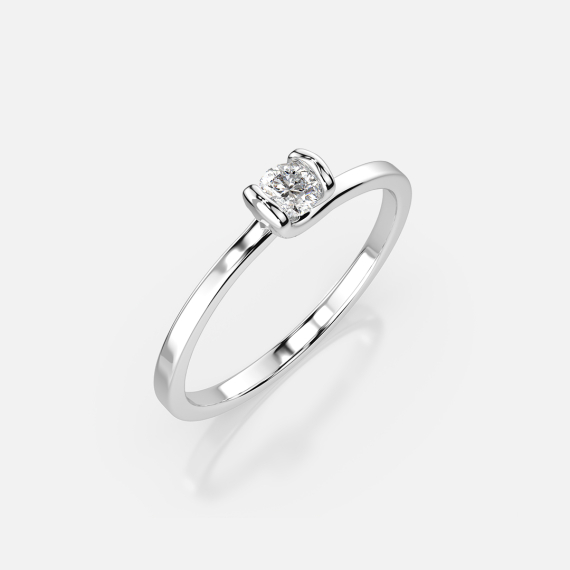 Pierścionek z białego złota z diamentem 0.06 ct - próba 585
