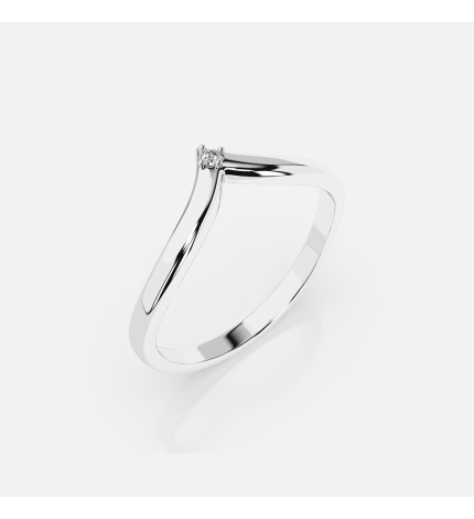 Pierścionek z białego złota z diamentem 0.01 ct - próba 585 Pierścionek z białego złota z diamentem 0.01 ct - próba 585