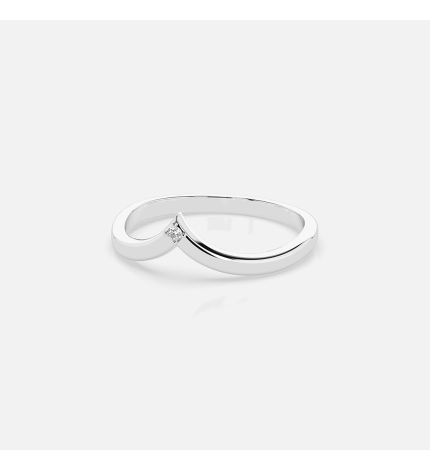 Pierścionek z białego złota z diamentem 0.01 ct - próba 585 Pierścionek z białego złota z diamentem 0.01 ct - próba 585