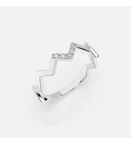 Pierścionek z białego złota z diamentami 0.05 ct - próba 585 Pierścionek z białego złota z diamentami 0.05 ct - próba 585