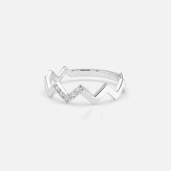 Pierścionek z białego złota z diamentami 0.05 ct - próba 585 Pierścionek z białego złota z diamentami 0.05 ct - próba 585