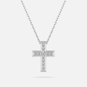 Naszyjnik z zawieszką krzyżyk z białego złota z diamentami 0.11 ct - próba 585 Naszyjnik z zawieszką krzyżyk z białego złota z diamentami 0.11 ct - próba 585