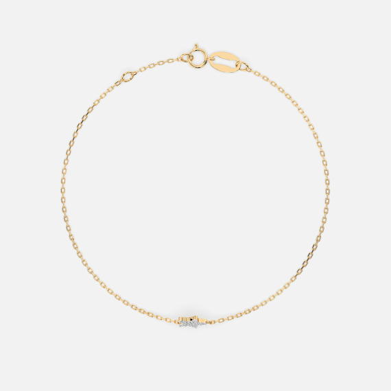 Złota bransoletka z zawieszką gwiazdy z diamentami 0.08 ct - próba 585 Złota bransoletka z zawieszką gwiazdy z diamentami 0.08 ct - próba 585