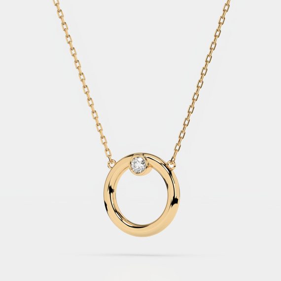 Z oty Naszyjnik Z Diamentem 0 03 Ct Pr ba 585