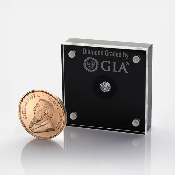 Zestaw złota moneta Krugerrand 1 uncja i diament 0.19 ct Zestaw złota moneta Krugerrand 1 uncja i diament 0.19 ct