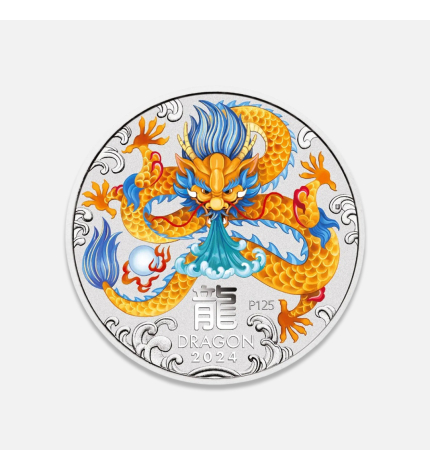 Srebrna moneta kolorowana Lunar III: Rok Smoka 2024 1/2 uncji Srebrna moneta kolorowana Lunar III: Rok Smoka 2024 1/2 uncji