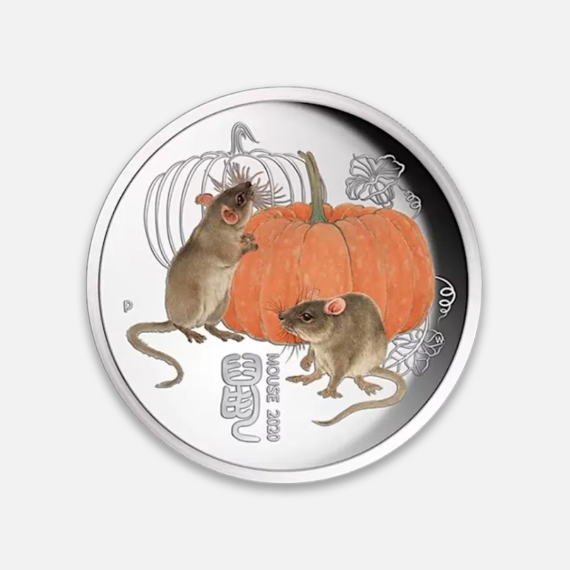 Srebrna moneta kolorowana Lunar III: Rok Myszy 2020 1/4 uncji