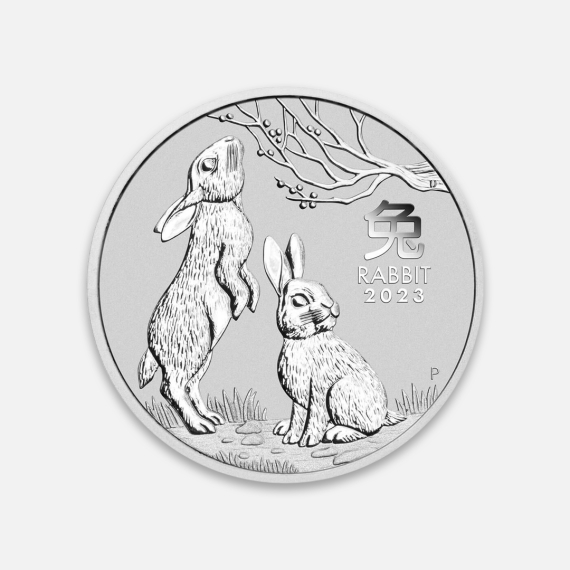 Srebrna moneta Lunar III: Rok Królika 2023 1/2 uncji