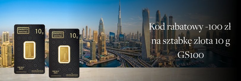 Kod rabatowy na sztabkę złota 10 g